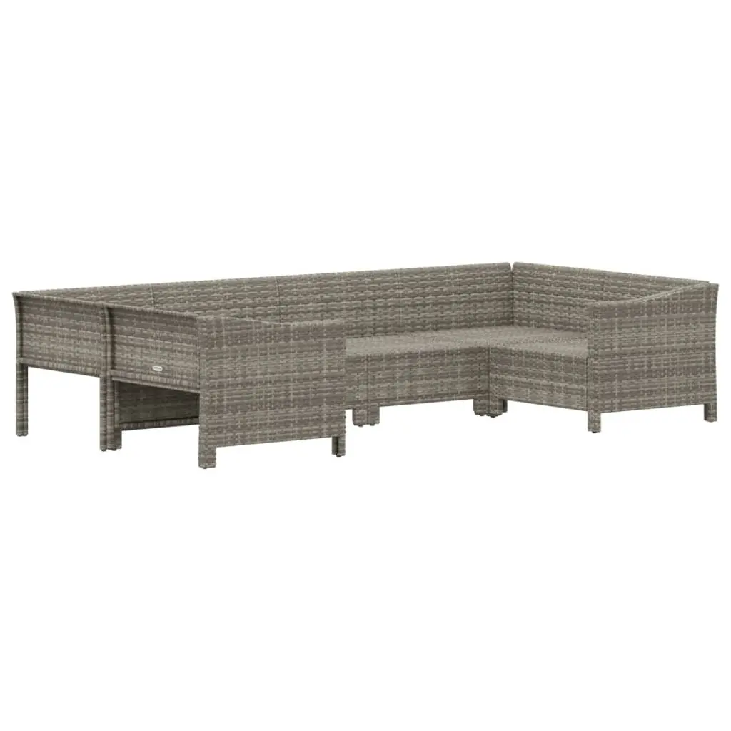 Garden Lounge Set 6 Piece Grey Outdoor Furniture with Cushions Patio Seating