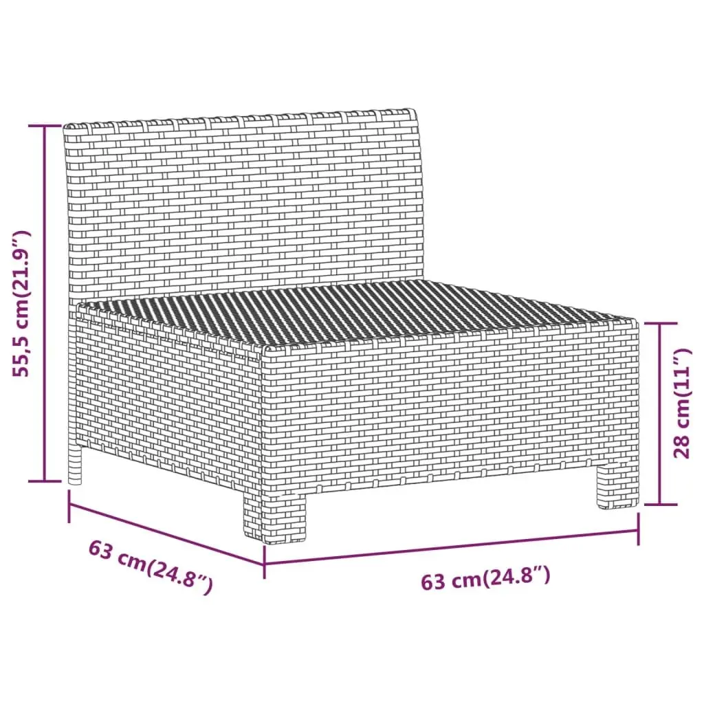 Garden Lounge Set Grey 7 Piece Outdoor Furniture Poly Rattan with Cushions