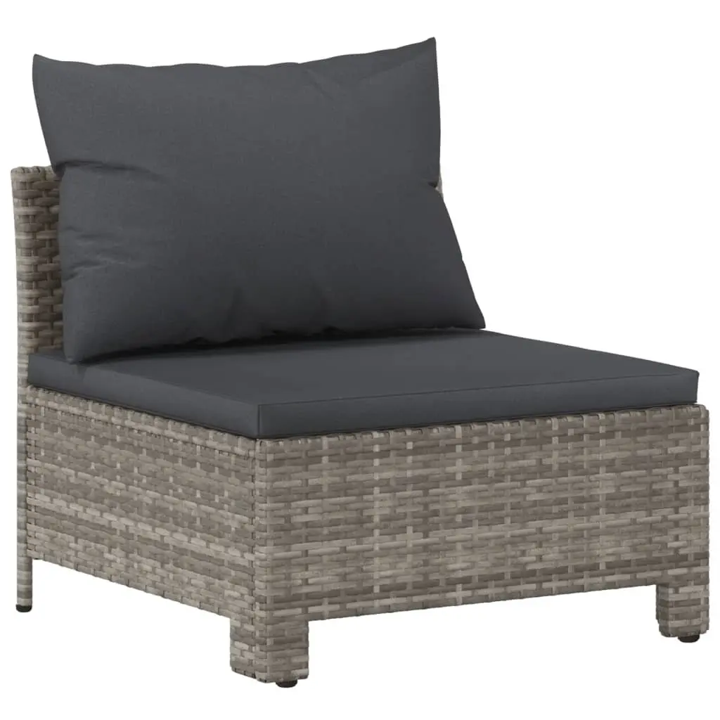 Garden Lounge Set Grey 7 Piece Outdoor Furniture Poly Rattan with Cushions