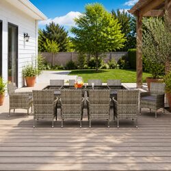 Concise Grey 11-Piece Garden Dining Set