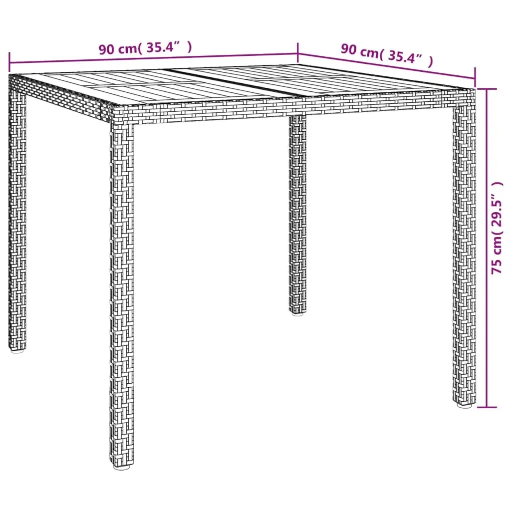 Garden Dining Set Grey 3 Piece Outdoor Furniture Poly Rattan Cushions