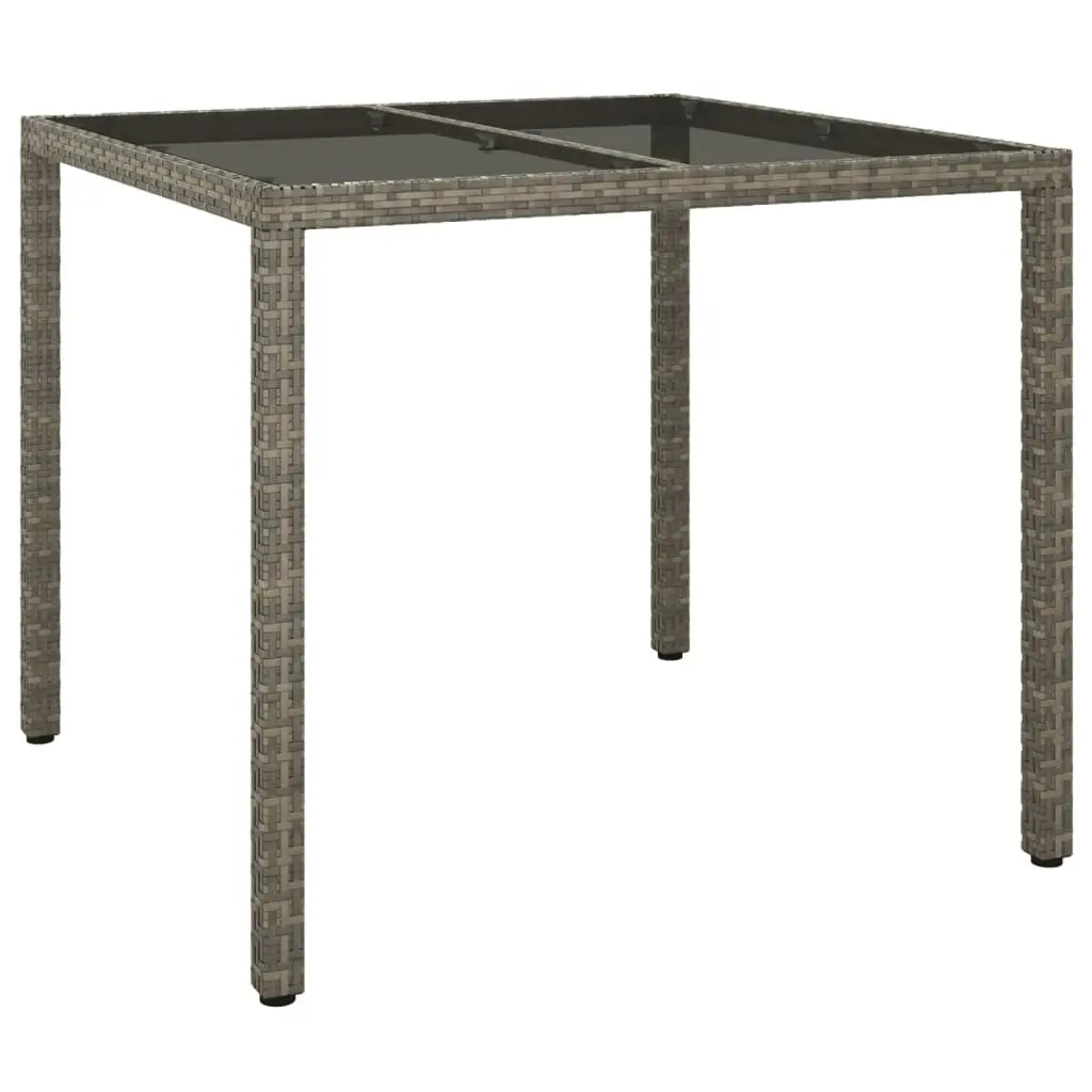 3 Piece Outdoor Dining Set Grey Poly Rattan Garden Furniture with Cushions