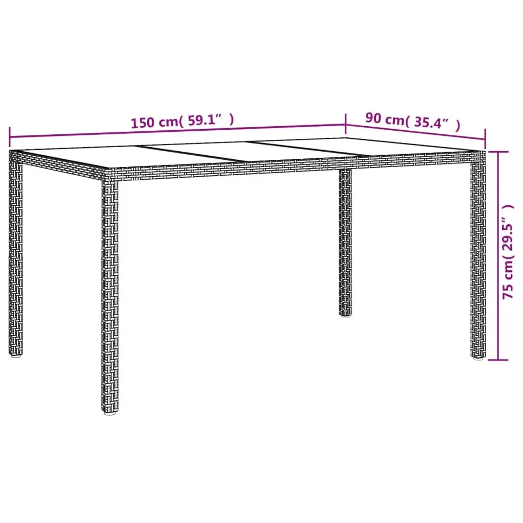 7 Piece Garden Dining Set Grey Poly Rattan Outdoor Table Chairs with Cushions