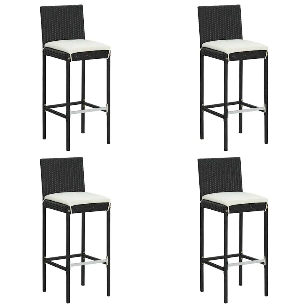 5-Piece Bar Set in Black Poly Rattan
