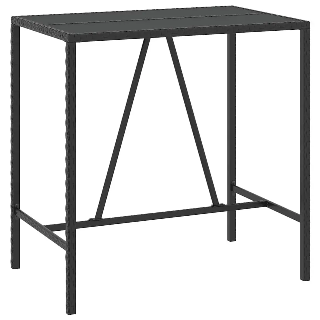 5-Piece Bar Set in Black Poly Rattan
