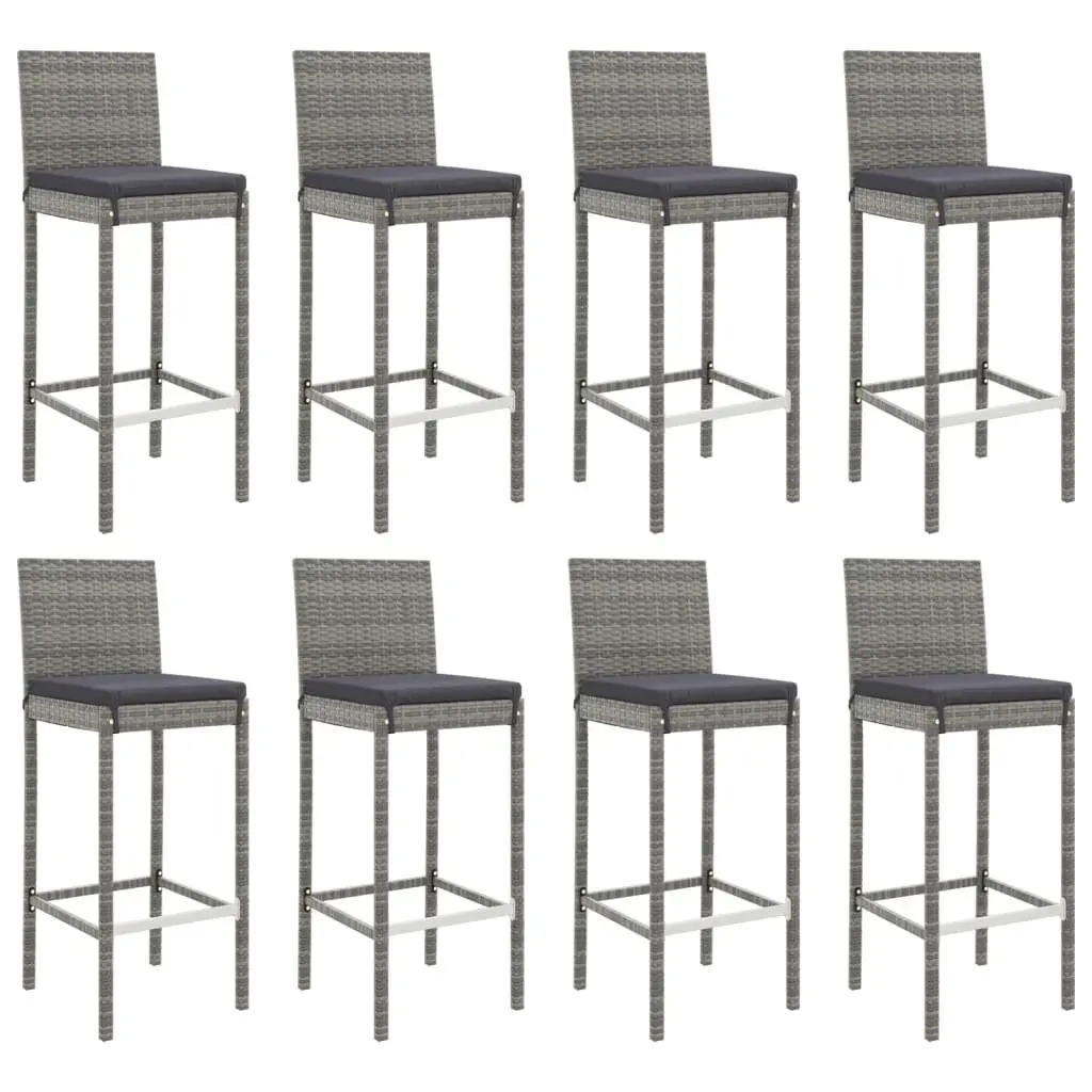 9 Piece Outdoor Bar Set in Grey
