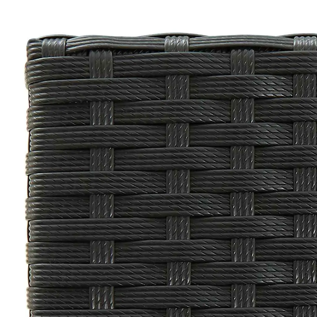 5 Piece Outdoor Bar Set Black PE Poly Rattan Garden Patio Furniture with Stools