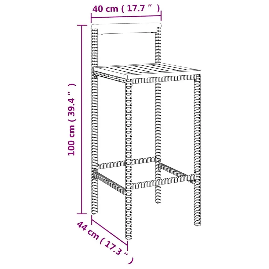 11 Piece Grey Garden Bar Set for Outdoor Use