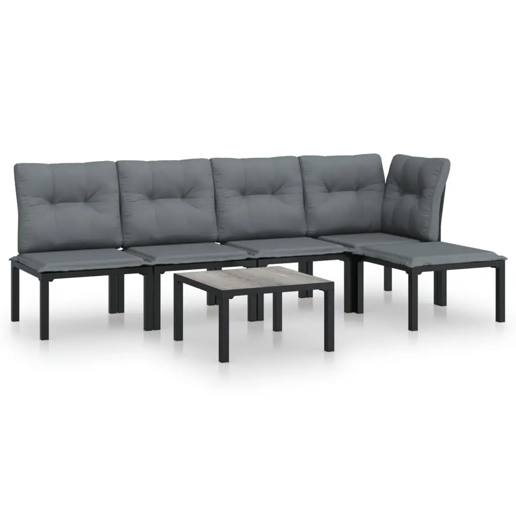 6 Piece Garden Lounge Set Outdoor Furniture Patio Sofa Coffee Table Footstool
