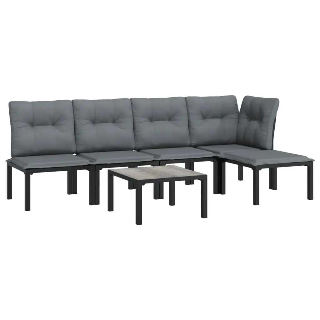 6 Piece Garden Lounge Set Outdoor Furniture Patio Sofa Coffee Table Footstool
