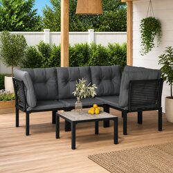 Compact and Stylish 5 Piece Outdoor Lounge Set