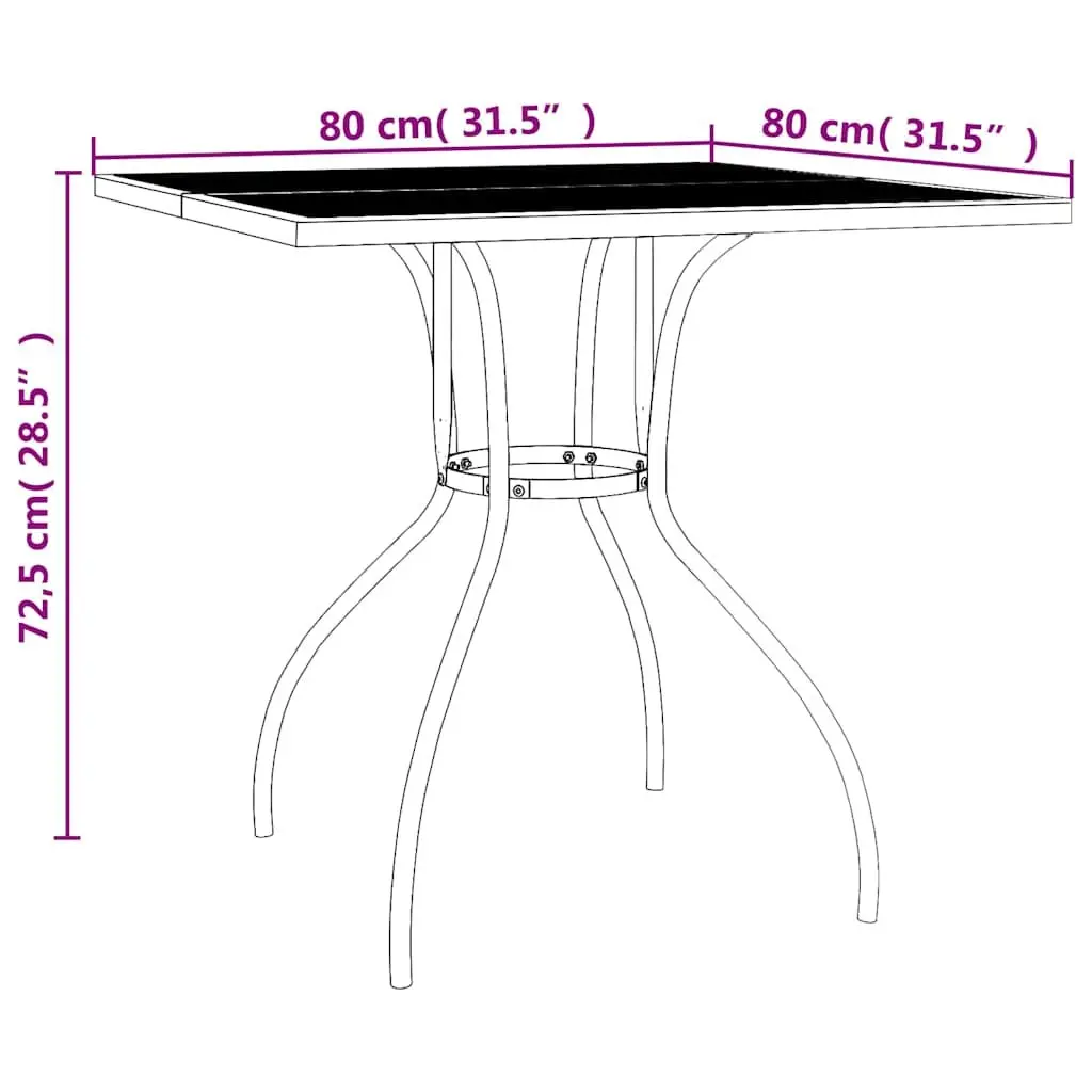 Garden Dining Set Anthracite 5 Piece Steel Frame Outdoor Furniture