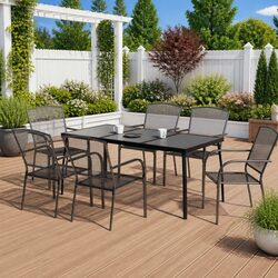 Compact 7 Piece Garden Dining Set for Outdoor Use