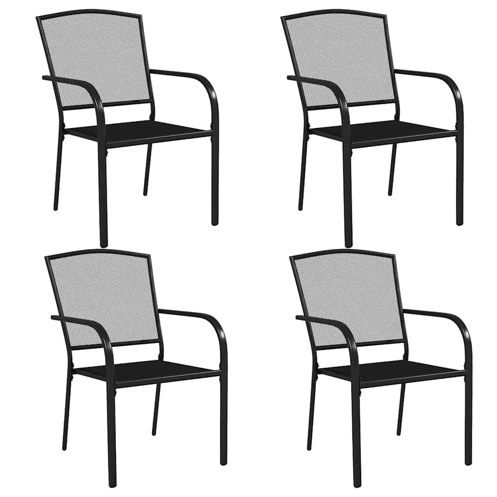 Outdoor Dining Set 5 Piece Garden Table Chairs Steel Anthracite Patio Furniture
