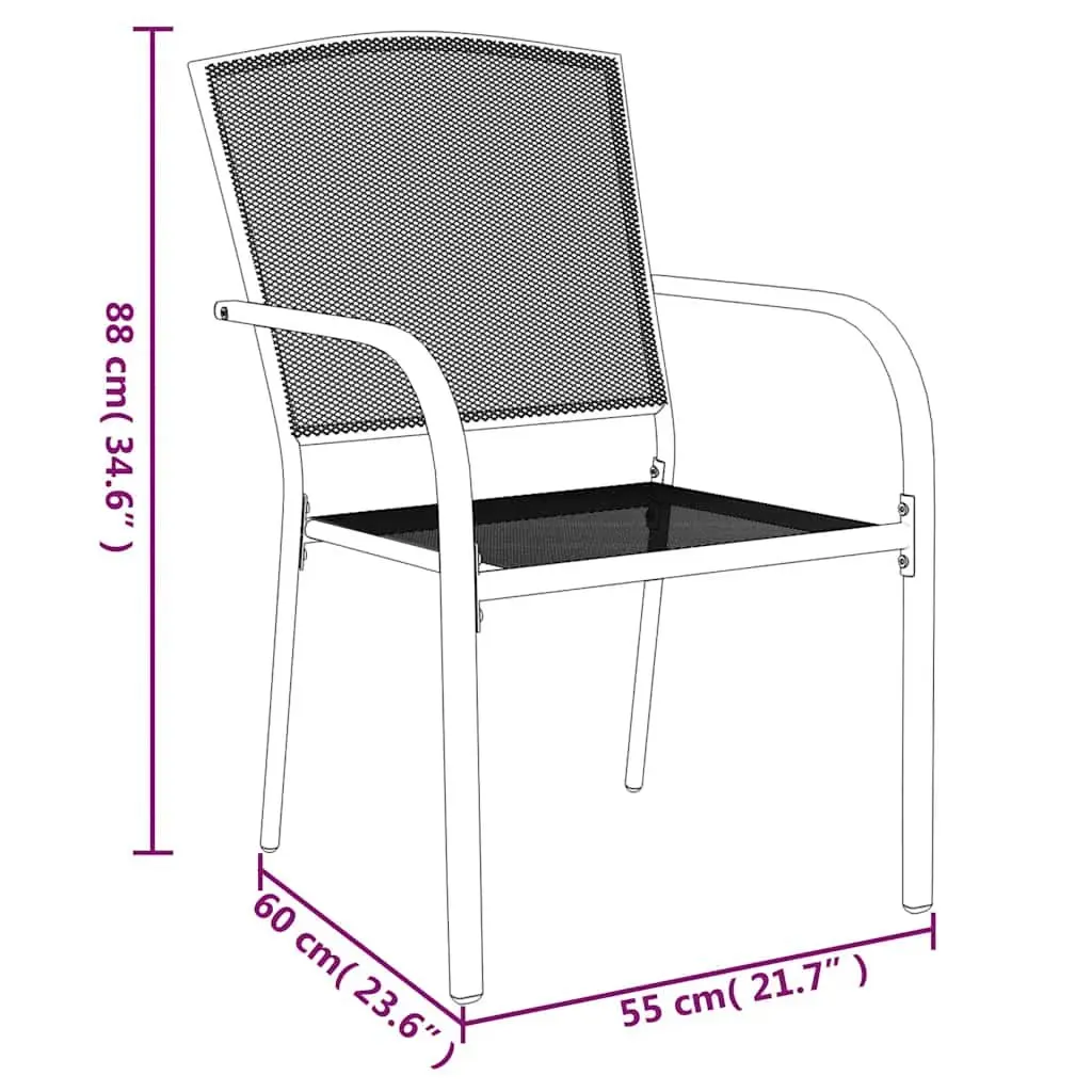 Outdoor Dining Set 5 Piece Garden Table Chairs Steel Anthracite Patio Furniture