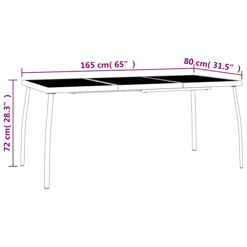 Outdoor Dining Set 5 Piece Garden Table Chairs Steel Anthracite Patio Furniture