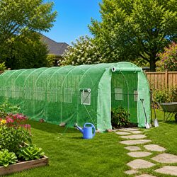 Concise Greenhouse 12m² with Steel Frame and Features