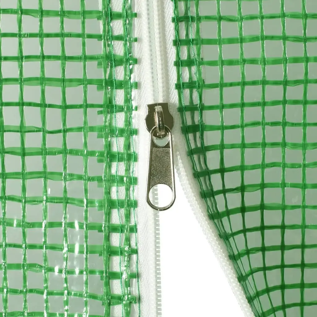 Greenhouse Green 8x2x2m Steel Frame PE Cover Weather Resistant with Zippered Roll-Up Door and Side Mesh Windows