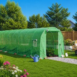 Compact 20 m² Greenhouse with Roll-Up Access