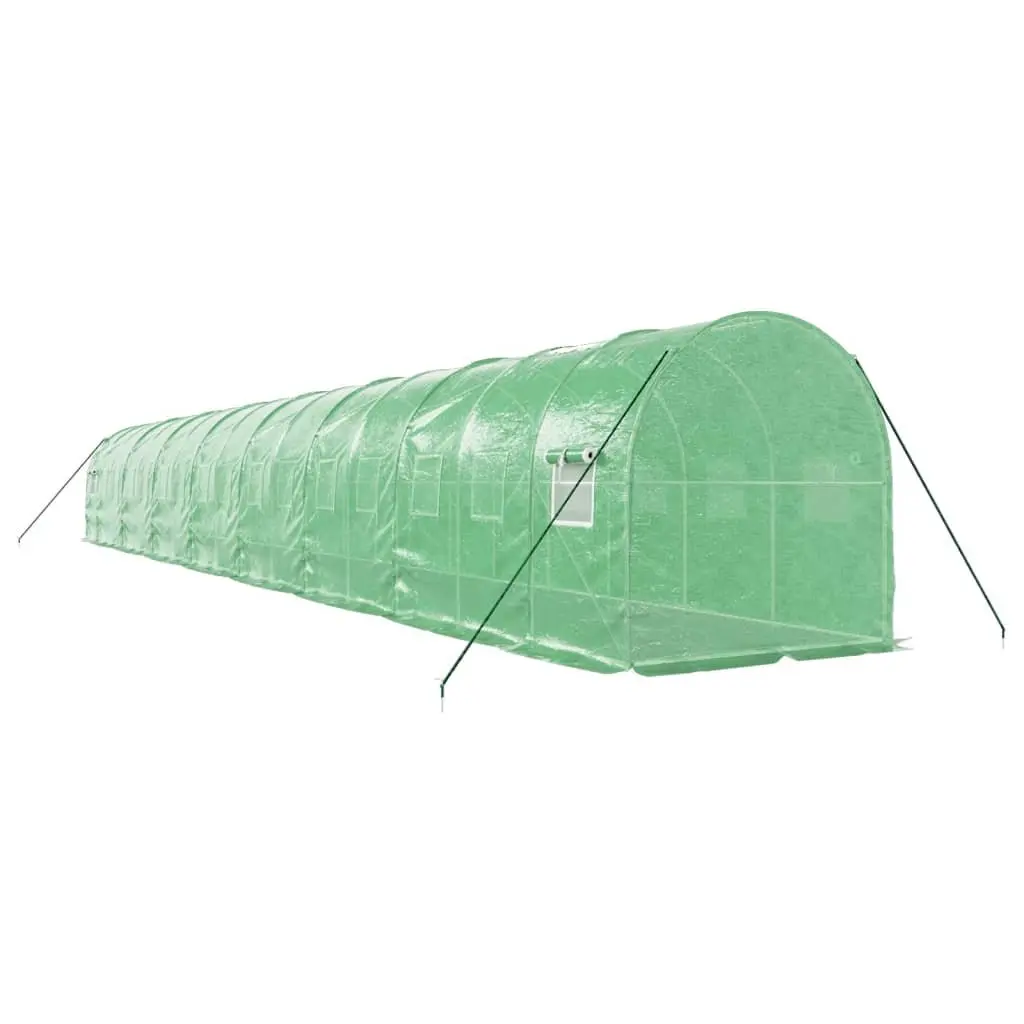 Greenhouse Green 16x2x2m Steel Frame UV Resistant PE Cover