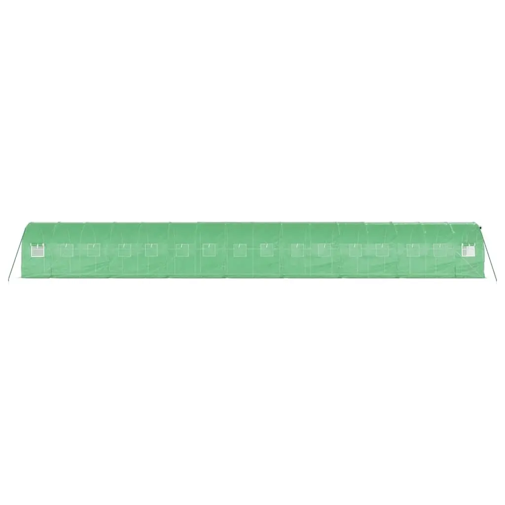 Greenhouse Green 16x2x2m Steel Frame UV Resistant PE Cover