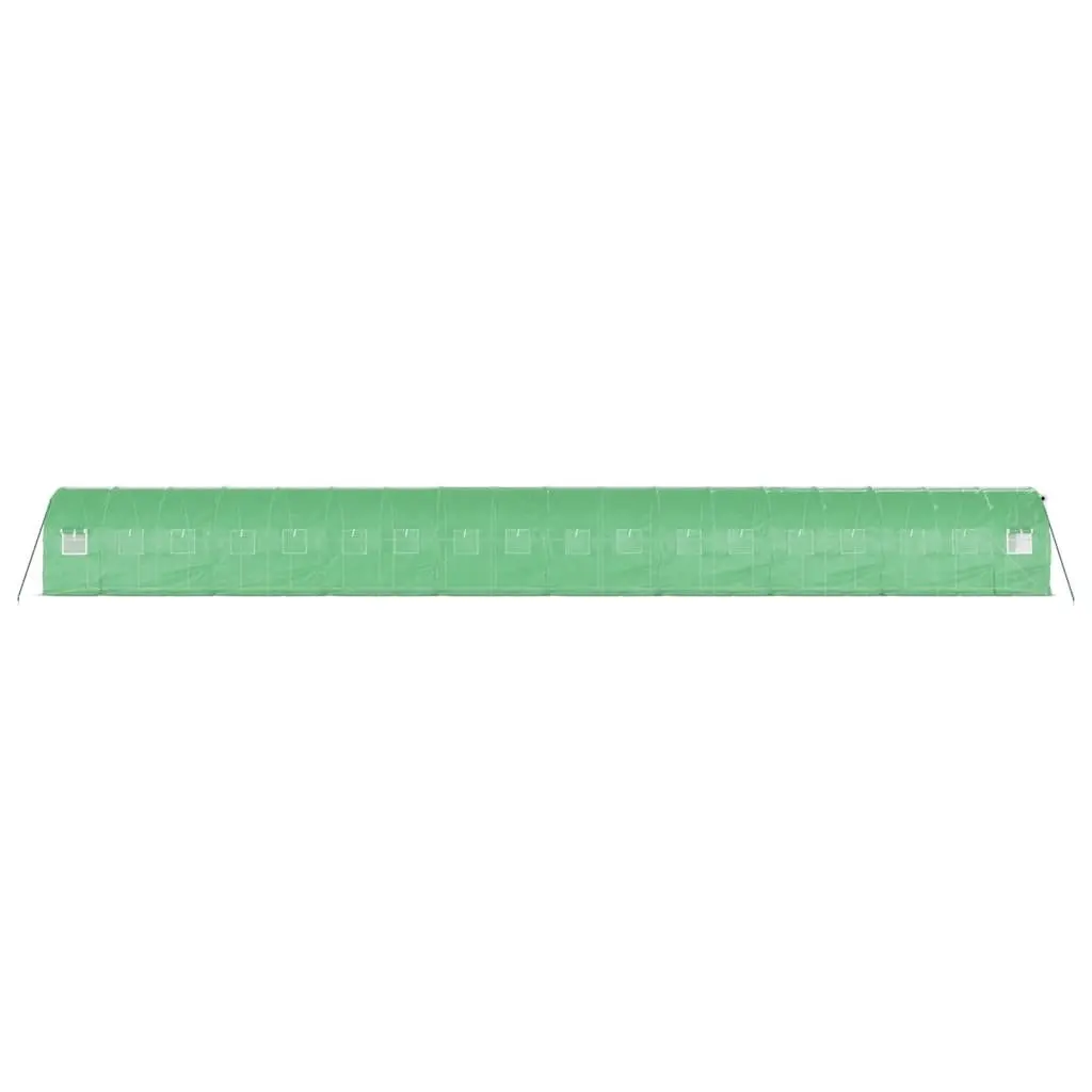 Greenhouse Green 36m² Steel Frame Roll-Up Door Mesh Windows