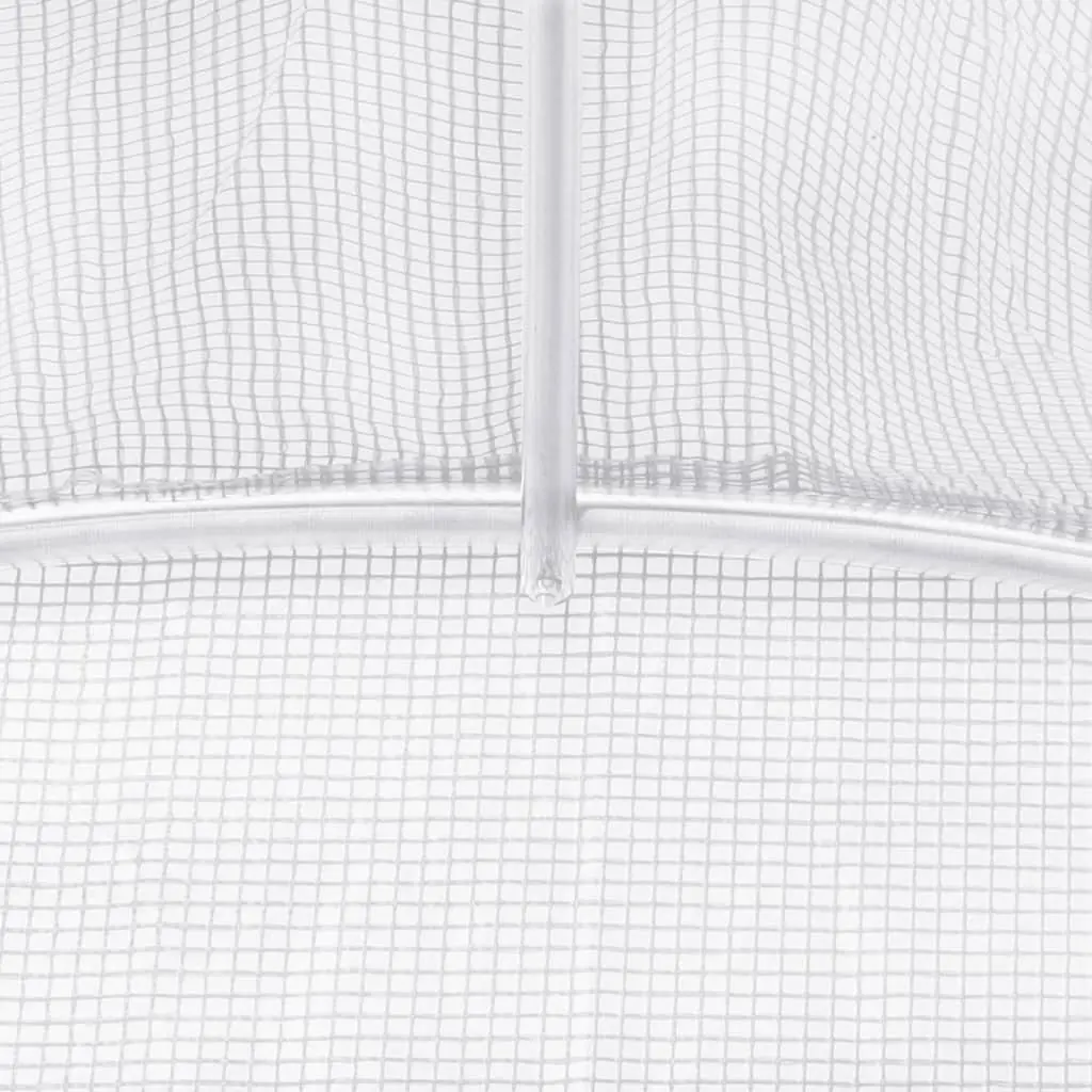 Greenhouse White 6x2x2 m PE Cover Steel Frame Durable Weather Resistant Garden Plant House
