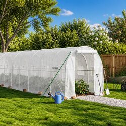 Greenhouse with Steel Frame White 8x2x2m 16m² Garden Plant House Outdoor