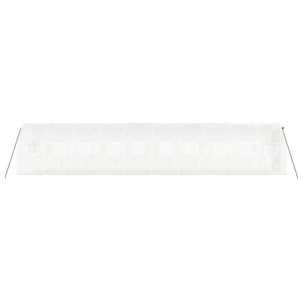 Greenhouse White 10x2x2 m Steel Frame Zippered Roll-Up Door Mesh 20 m²