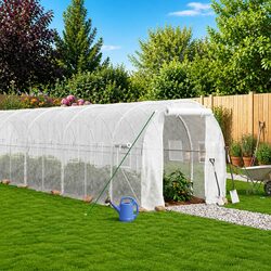 Get Growing with Our 24 m² Greenhouse in White