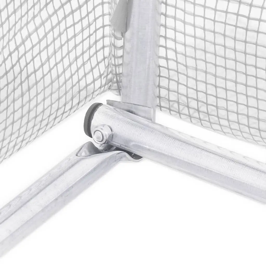 Greenhouse White Steel Frame 14x2x2m UV Resistant Cover Zippered Roll-Up Door