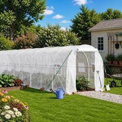 Compact White Greenhouse with 32m² Space
