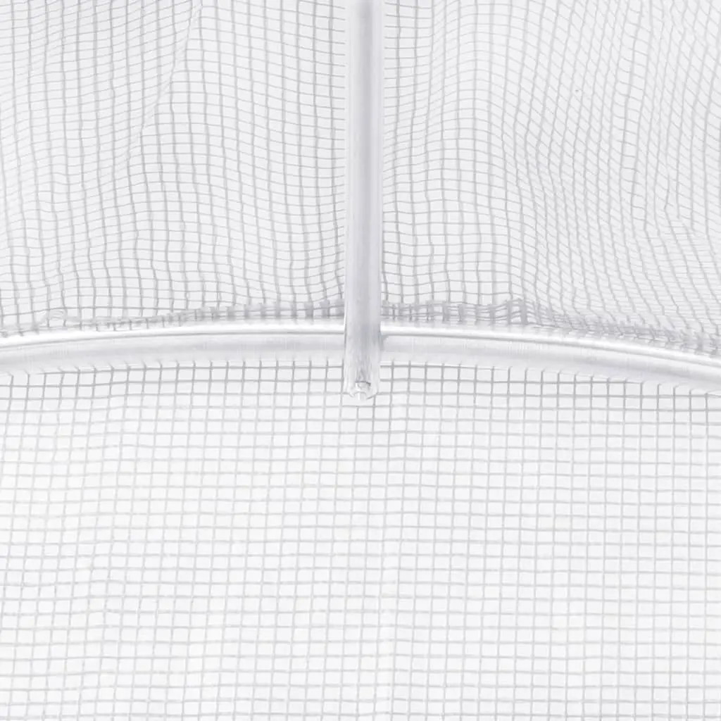 Greenhouse White 20x2x2m Steel Frame PE Cover Durable Weather Resistant Outdoor Plant House