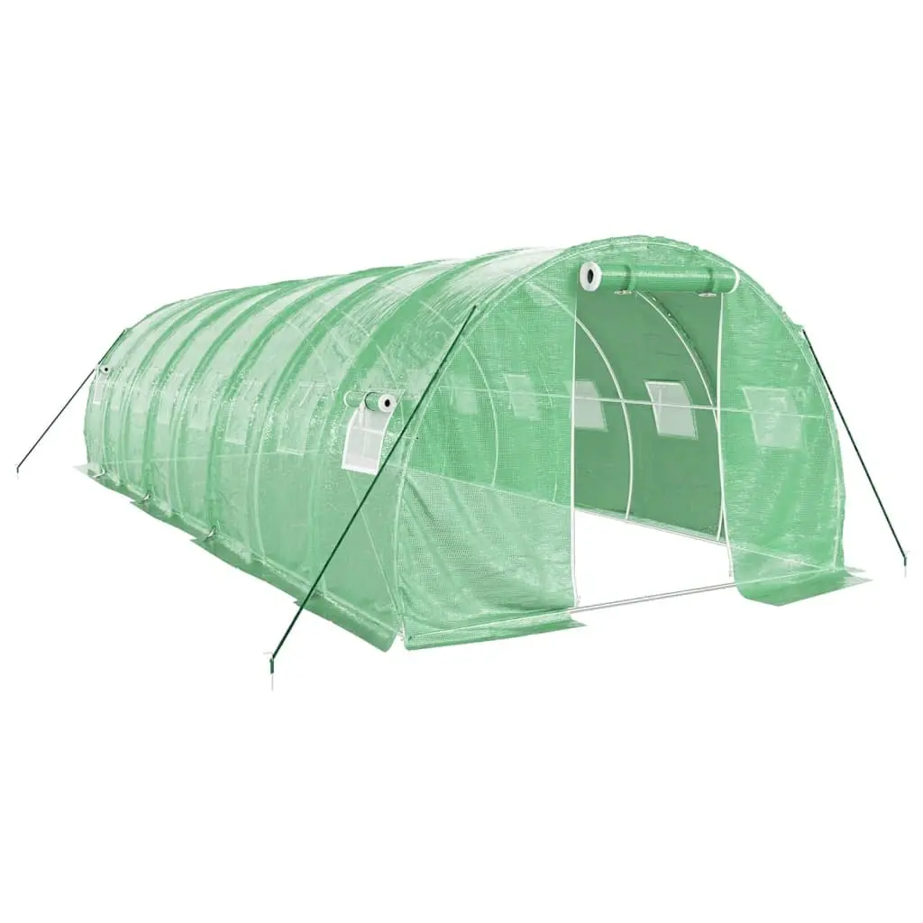 Greenhouse Green 8x3x2 m Steel Frame PE Cover Durable Outdoor Plant House