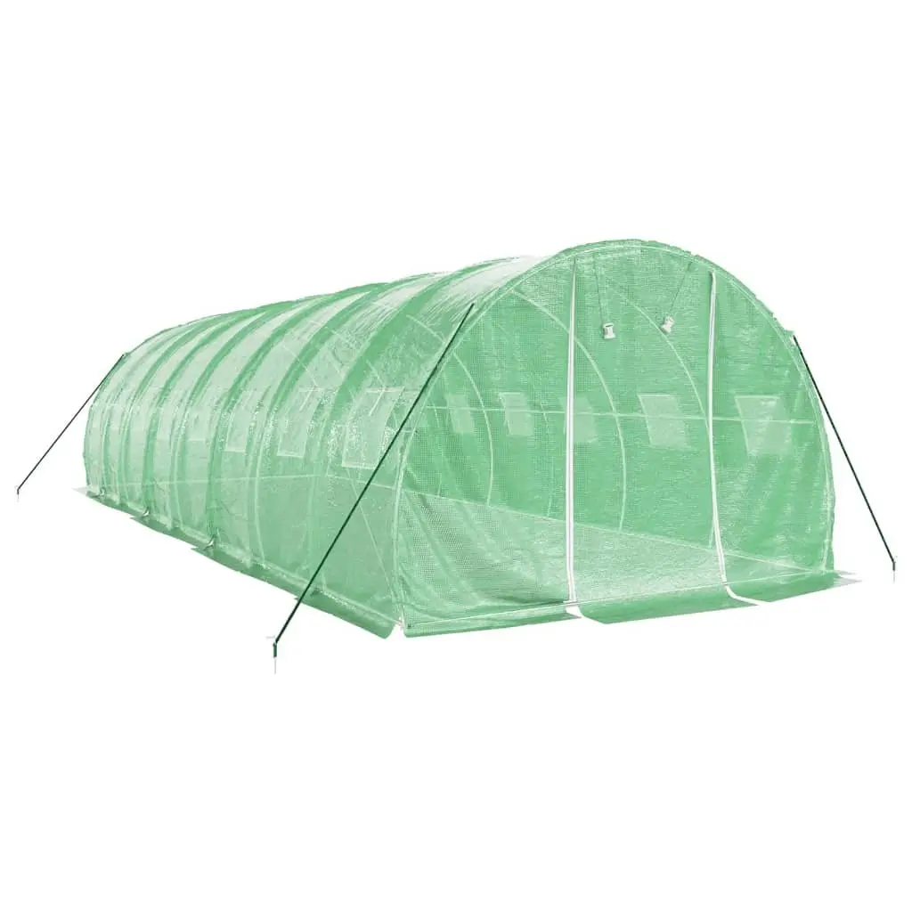 Greenhouse Green 8x3x2 m Steel Frame PE Cover Durable Outdoor Plant House