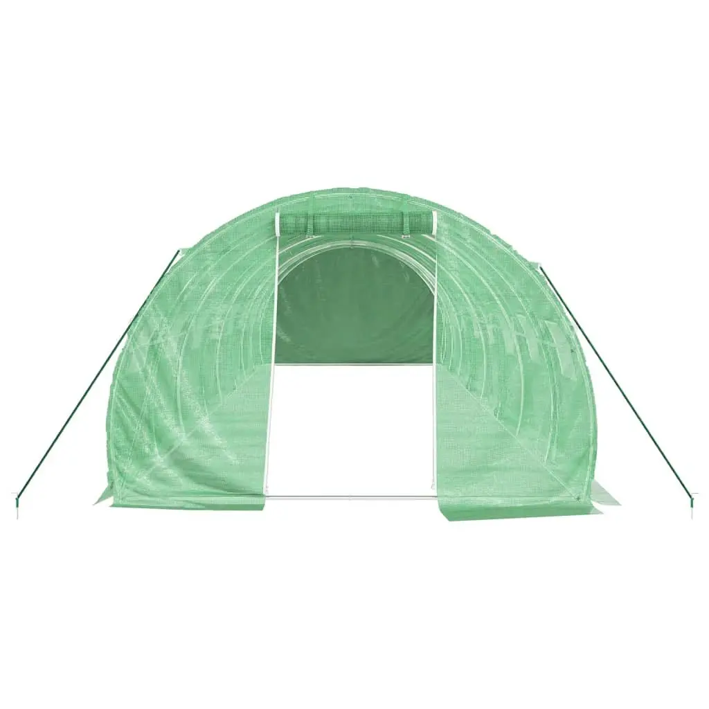 Greenhouse Green 8x3x2 m Steel Frame PE Cover Durable Outdoor Plant House