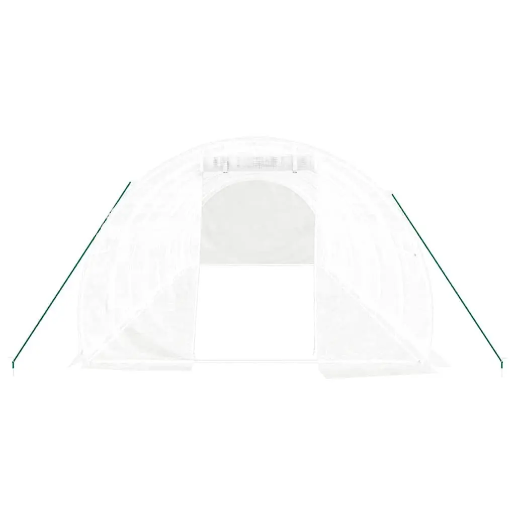 Greenhouse White 8x3x2m Steel Frame PE Cover with Roll-Up Door