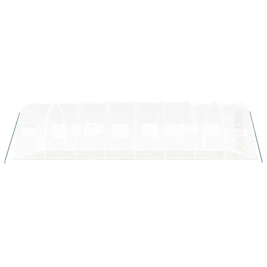 Greenhouse White 8x3x2m Steel Frame PE Cover with Roll-Up Door