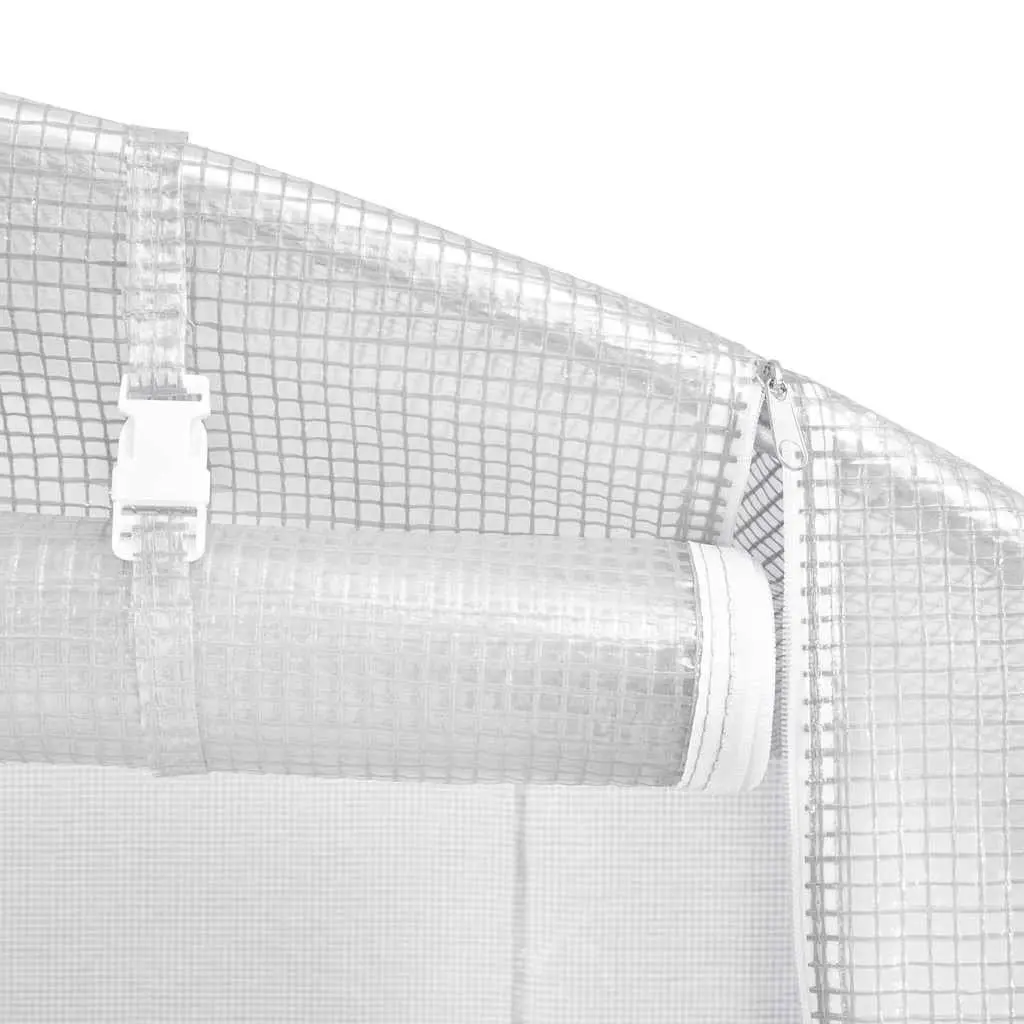 Greenhouse White 8x3x2m Steel Frame PE Cover with Roll-Up Door