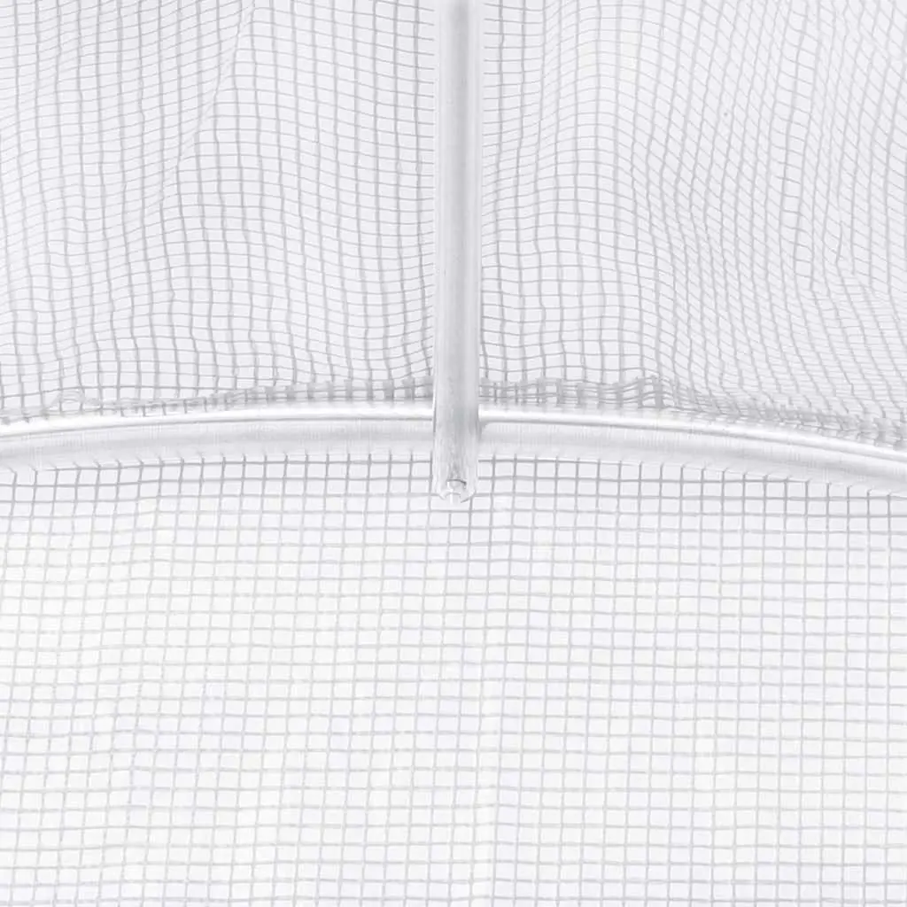 Greenhouse White 8x3x2m Steel Frame PE Cover with Roll-Up Door
