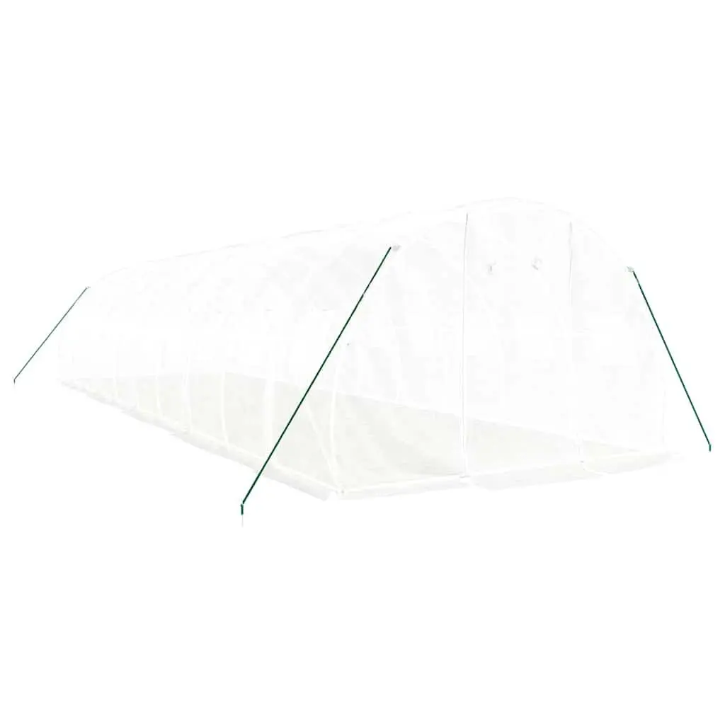 Greenhouse White 10x3x2m Steel Frame PE Cover Outdoor Plant House