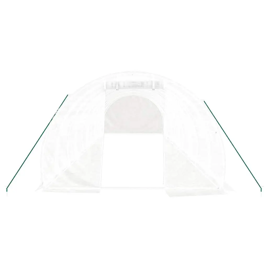 Greenhouse White 10x3x2m Steel Frame PE Cover Outdoor Plant House