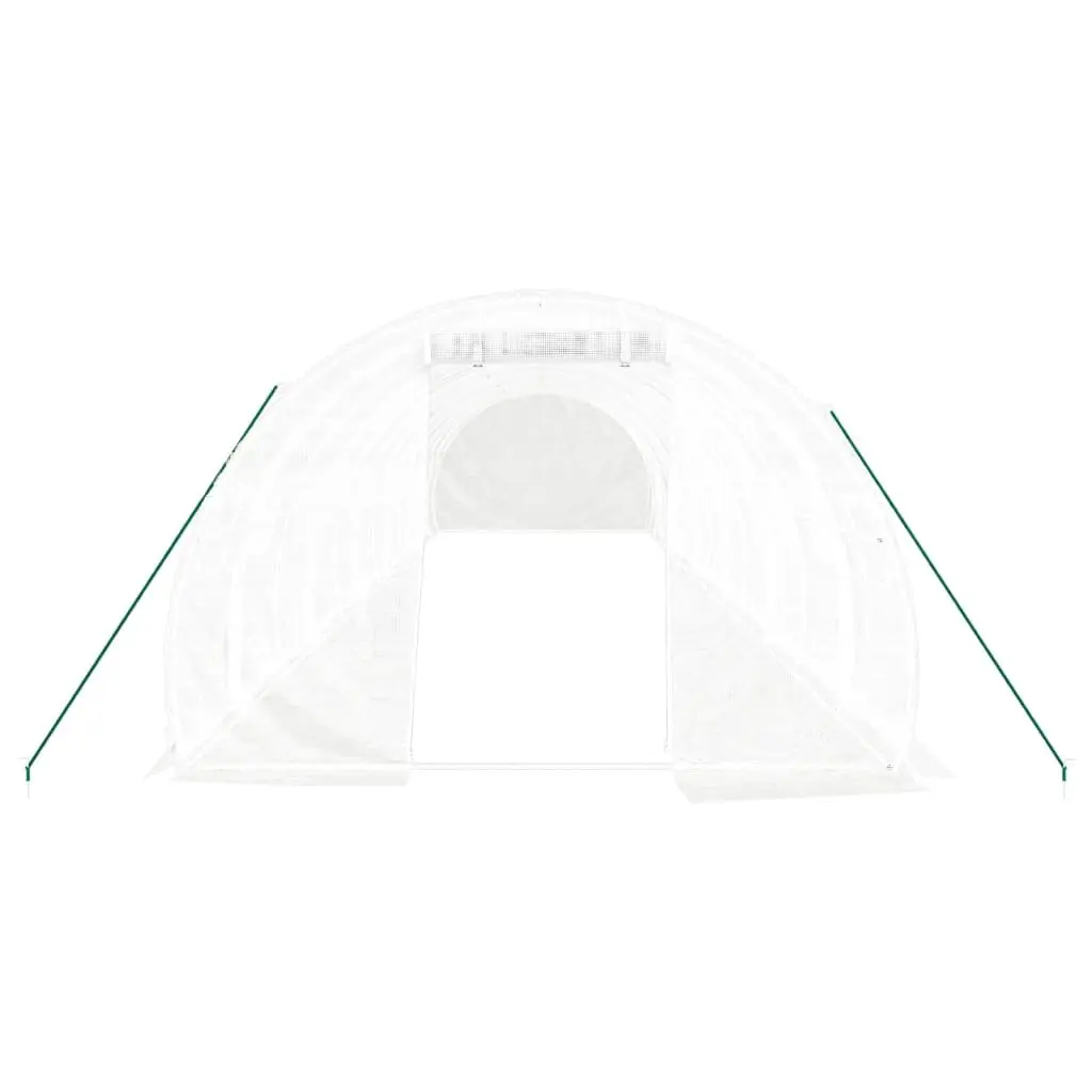 Greenhouse White 12x3x2m Steel Frame PE Cover Ventilation