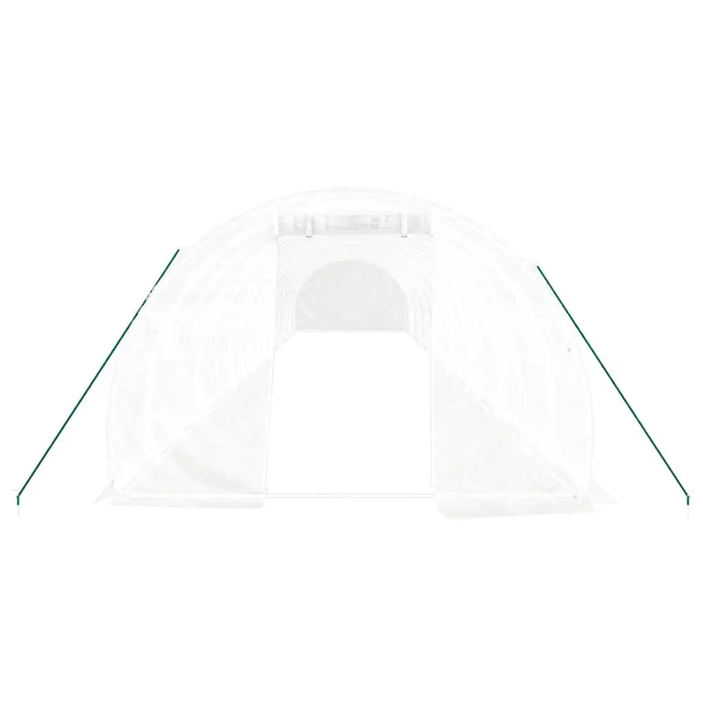 Greenhouse White 16x3x2m Steel Frame Durable PE Cover Plant Garden Protection