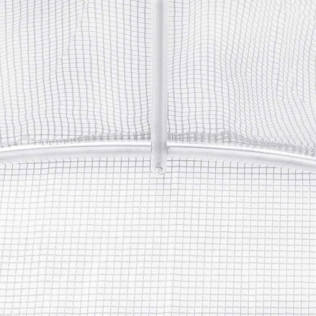Greenhouse White 16x3x2m Steel Frame Durable PE Cover Plant Garden Protection