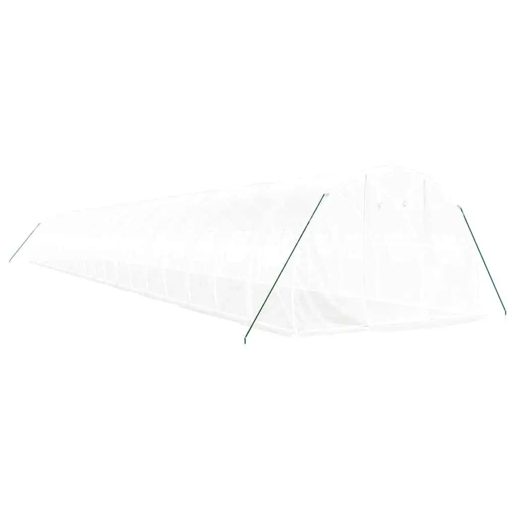 Greenhouse White 20x3x2m PE Cover Steel Frame Outdoor Plant House