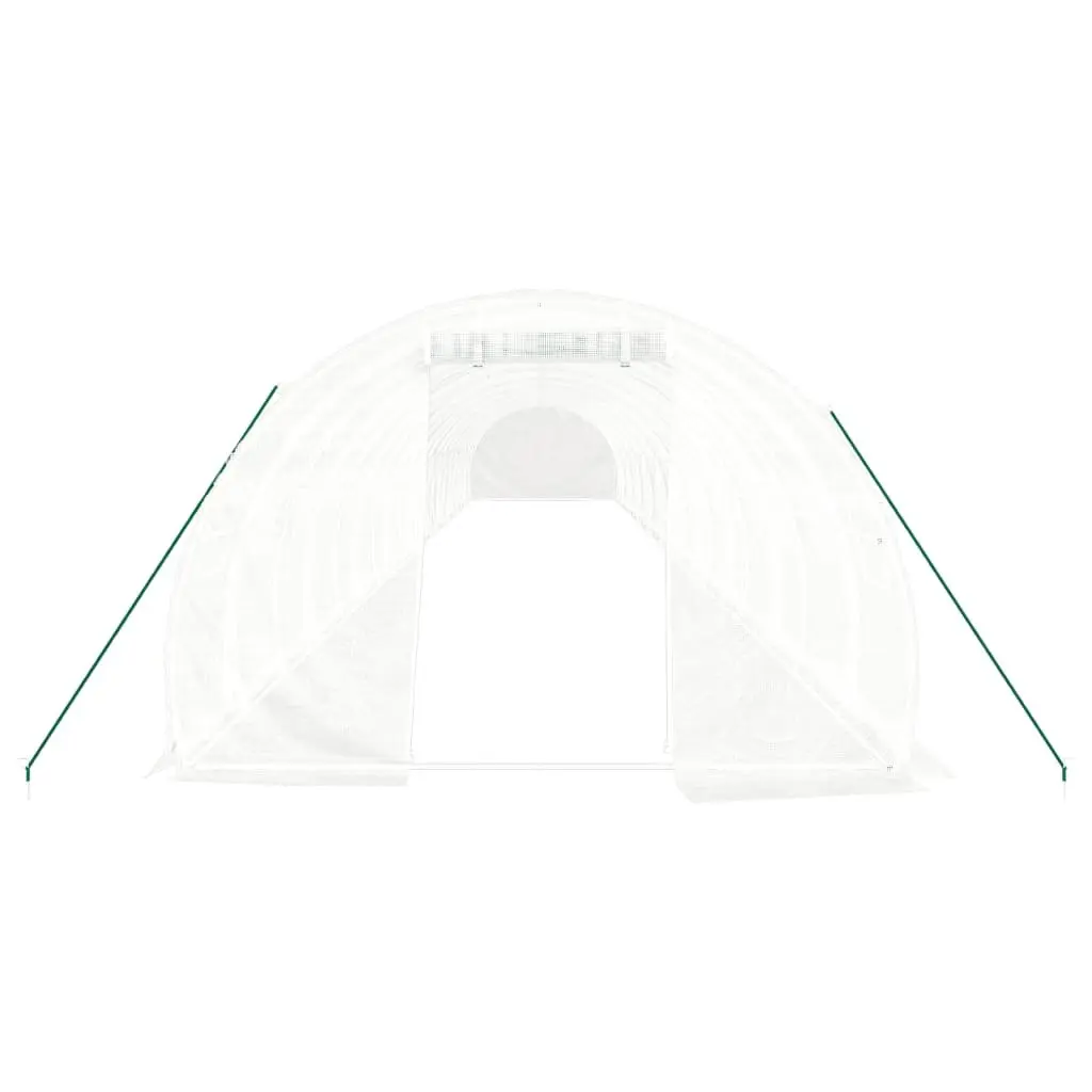 Greenhouse White 20x3x2m PE Cover Steel Frame Outdoor Plant House