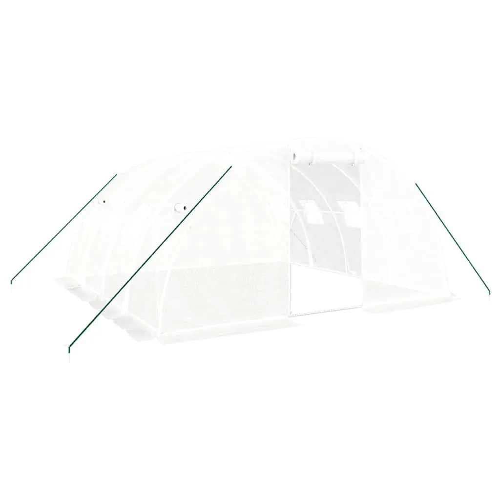 Greenhouse White 4x4x2m Steel Frame PE Cover UV Resistant Weather Resistant Garden Plant House
