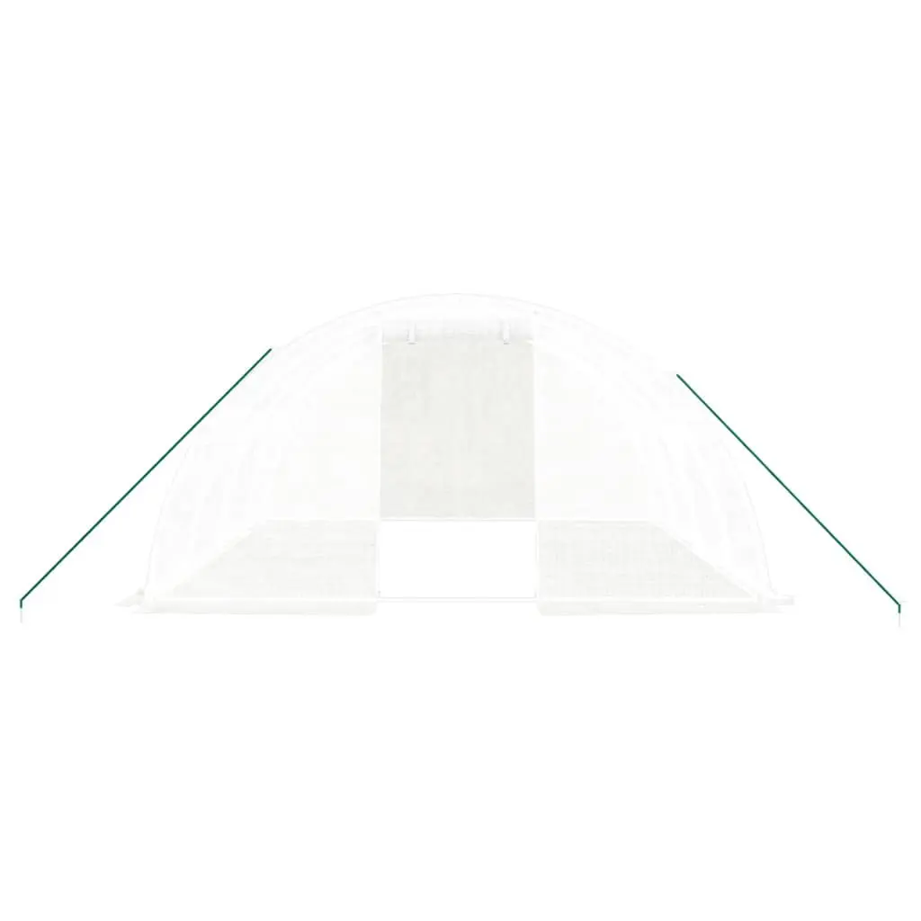 Greenhouse White 4x4x2m Steel Frame PE Cover UV Resistant Weather Resistant Garden Plant House
