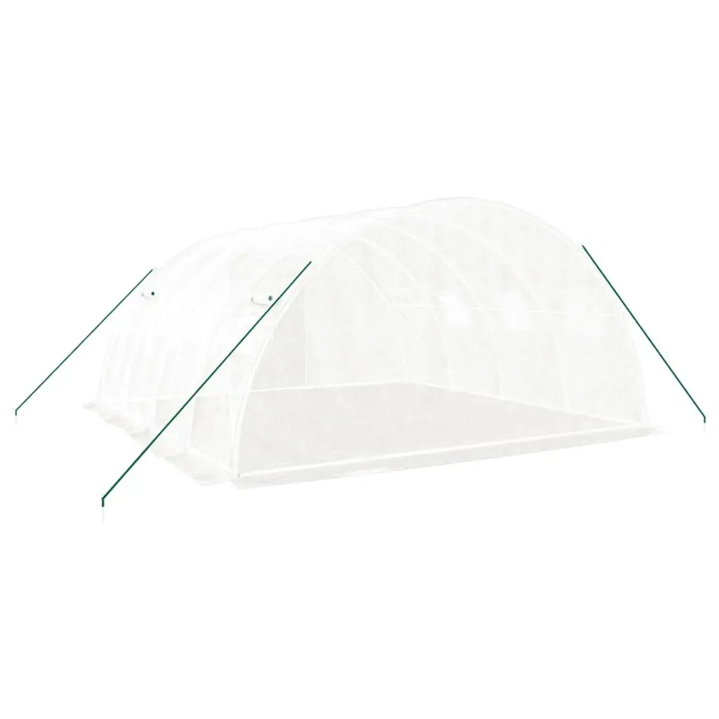 Greenhouse White 4x4x2m Steel Frame PE Cover UV Resistant Weather Resistant Garden Plant House